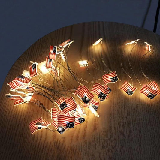American Flag String Lights - 11-flag